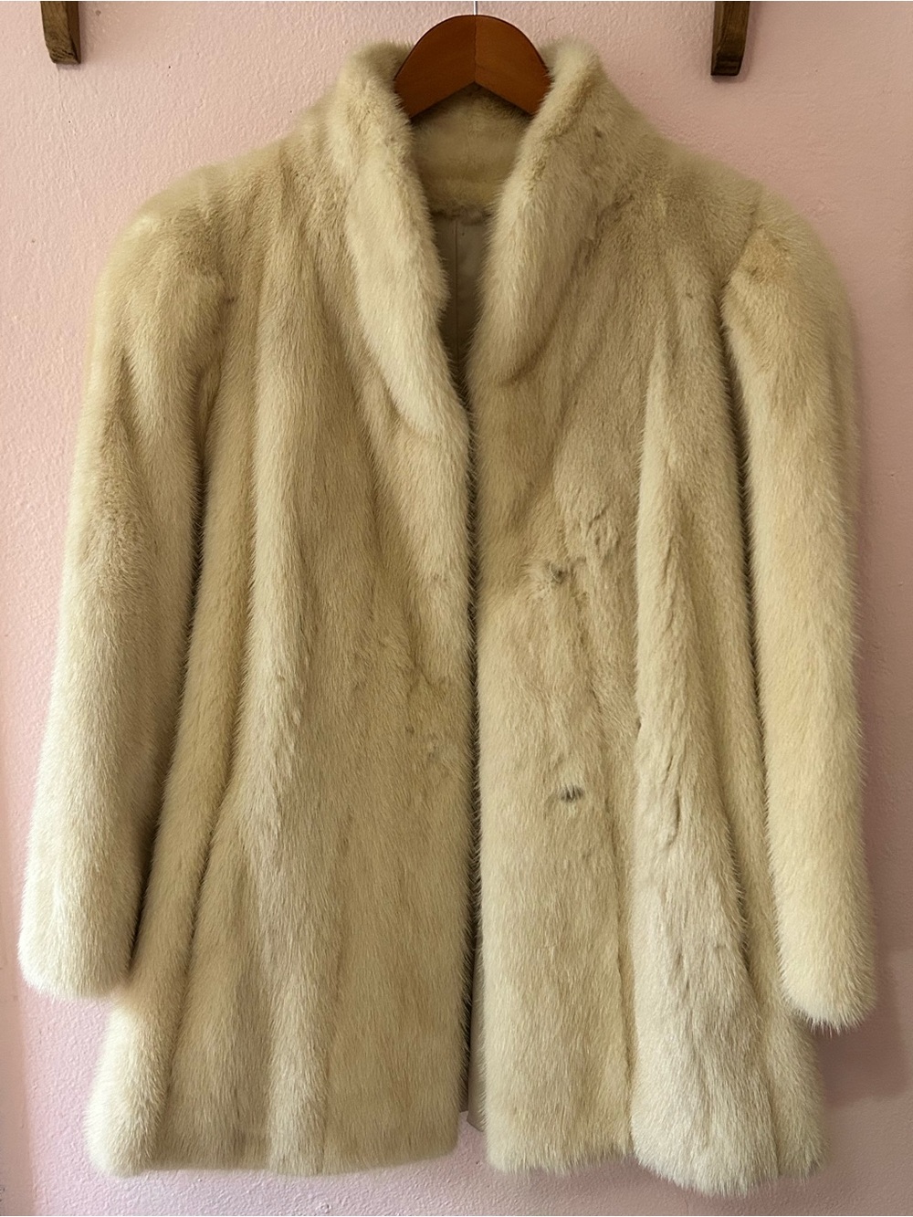Genuine Vintage 1950’s Blonde Mink Fur Jacket | Pristine Condition | Medium